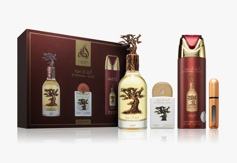 Profumo Arabo Lattafa Pride Eternal Oud – Cofanetto Regalo 3 Pezzi (EDP 100ml + 20ml + Deodorante)